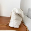 YSL LouLou Small Quilted White Tweed Bag