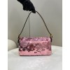 Fendi Mini Baguette light pink sequinned leather bag