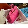 Hermes pink ostrich leather birkin 25