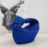 Bottega Veneta Blue Glitter Rhinestone Knot Handle Bag