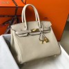 Hermes Togo Birkin White Leather Gold 30cm