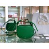 Chloe kiss purse in small grain calfskin green