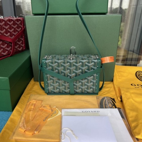 Goyard Minaudiere Coated Green Canvas Bag