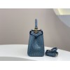 Fendi Peekaboo blue crocodile leather hand bag