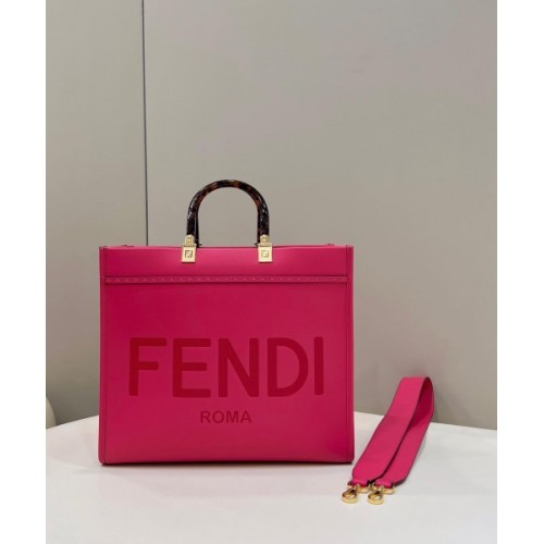 Fendi Sunshine Pink Leather Tote Bag 36cm