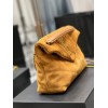 YSL Black Puffer Brown Suede Leather Medium Bag