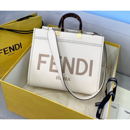 Fendi Sunshine Medium White Tote Bag