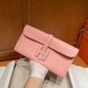 Hermes Rose Sakura Swift Jige Elan Clutch