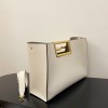 Fendi Way large leather tote white