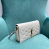 YSL becky quilted white lampskin leather chain bag