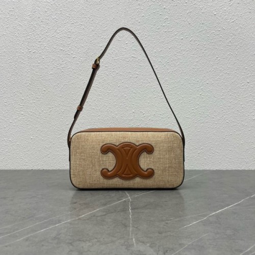 Celine Camera raffia shoulder bag