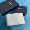 YSL Cassandre white silver small envelope wallet