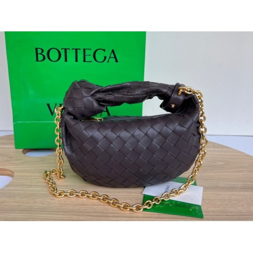 Bottega Veneta Mini Jodie Chain Hobo Brown Woven Bag