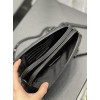 YSL Becky Quilted Double Zip All Black Pouch Bag