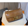 Hermes Shiny Crocodile Constance Brown Bag