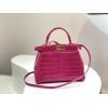 Fendi Peekaboo pink crocodile leather hand bag