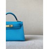 Hermes Kelly Mini Blue Leather