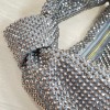 Bottega Veneta Grey Glitter Rhinestone Knot Handle Bag