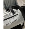 YSL Nylon Silver Zip-Up Luggage Bag