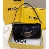 Fendi Mini Baguette black sequinned leather bag
