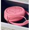 Celine Oval Cuir Triomphe pink calfskin bag