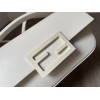 Fendi Baguette white patent leather phone pouch