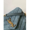 YSL Loulou Bag Y-Quilted small blue suede bag