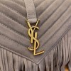 YSL college gray suede leather bag