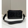 Fendi BAGUETTE patent black leather bag 32cm