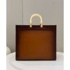 Fendi sunshine tote brown ombre leather 41cm