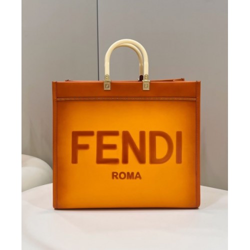 Fendi sunshine tote Yellow ombre leather 41cm