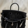 Hermes Birkin 25 Cargo Swift Black Marine Silver Hardware Bag