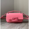 Fendi Baguette patent pink leather phone pouch