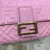 Fendi Baguete pink leather bag 32cm