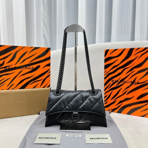 Balenciaga Crush small chain-strap black shoulder bag