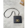 DG Logo mini black leather shoulder bag