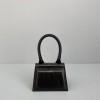 Jacquemus mini tote bag black leather 12cm