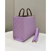 Fendi Sunshine Medium Purple Leather Shopper Bag