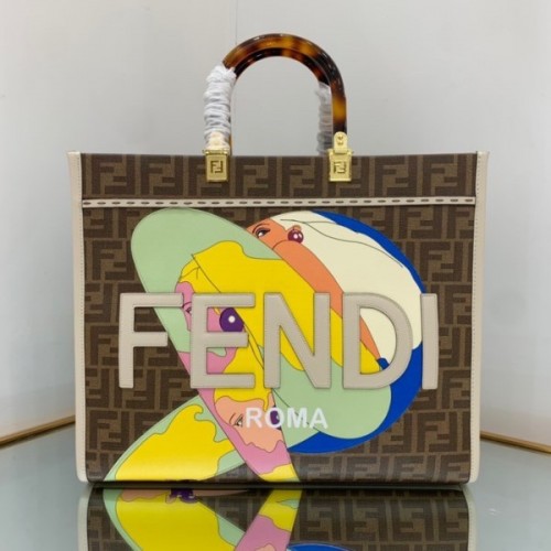 FENDI SUNSHINE MEDIUM FF fabric shopper tote bag