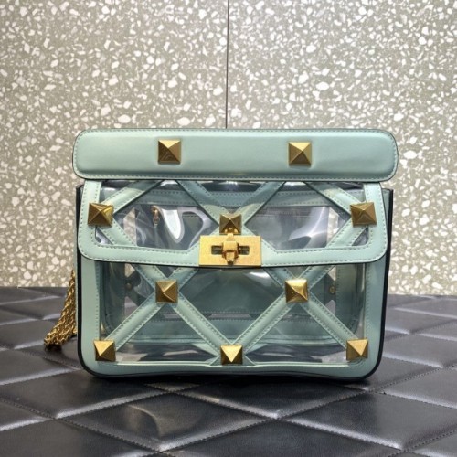 VALENTINO Garavani Stud blue nylon bag