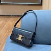 Celine Triomphe Shoulder Bag Shiny Calfskin Black