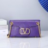 Valentino Garavani Stud Sign purple leather bag