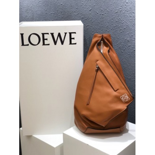 Loewe Anton grained calfskin backpack in brown