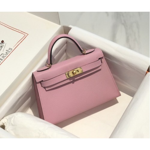 Hermes Kelly Mini Pink Leather