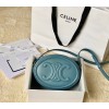 Celine Oval Cuir Triomphe blue calfskin bag