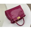 Fendi Peekaboo pink crocodile leather hand bag