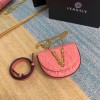 Versace V belt pink leather bag