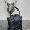 Bottega Veneta Mini intreccio leather top handle bag black