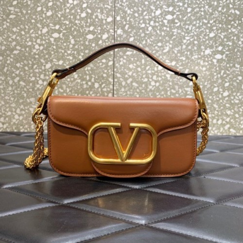 Valentino Garavani small Locò brown bag