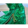 Bottega Veneta Mini Jodie Hobo green metallised leather bag